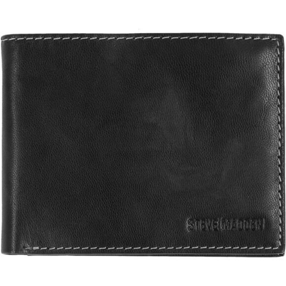Men's Leather RFID Wallet Extra Capacity Attached Flip Pocket - Picture 1 of 5